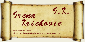 Irena Kričković vizit kartica